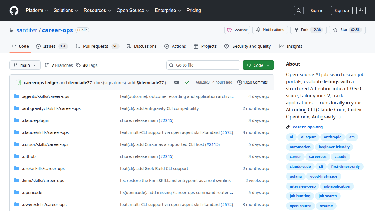 career-ops GitHub repository