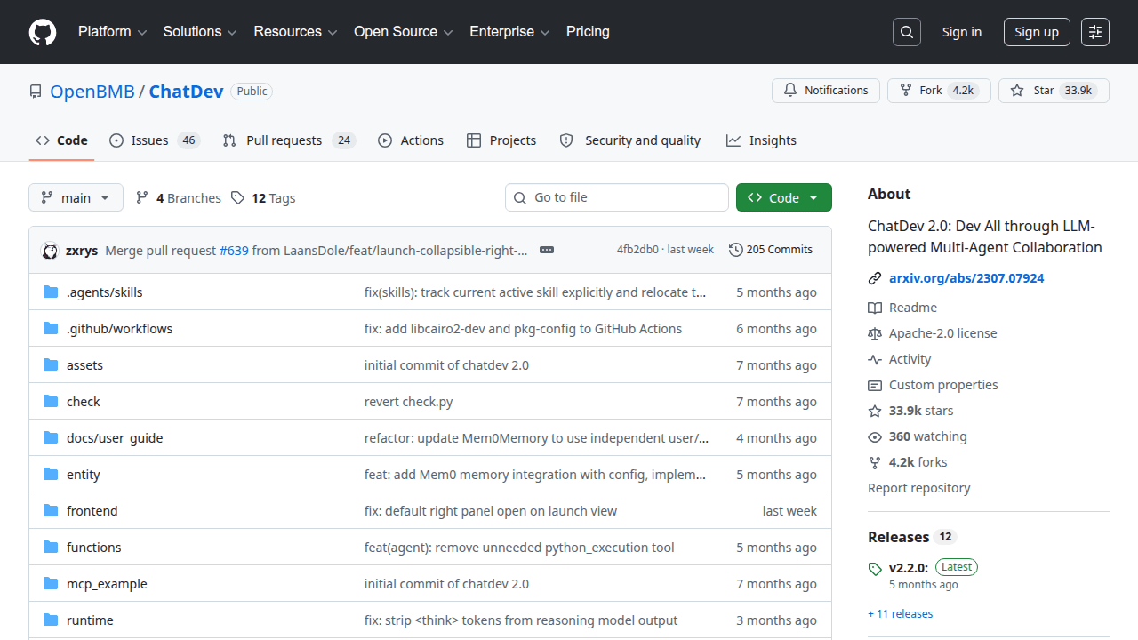 ChatDev GitHub repository
