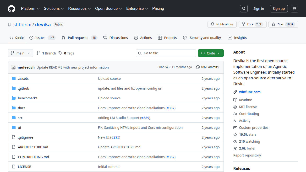 Devika GitHub repository