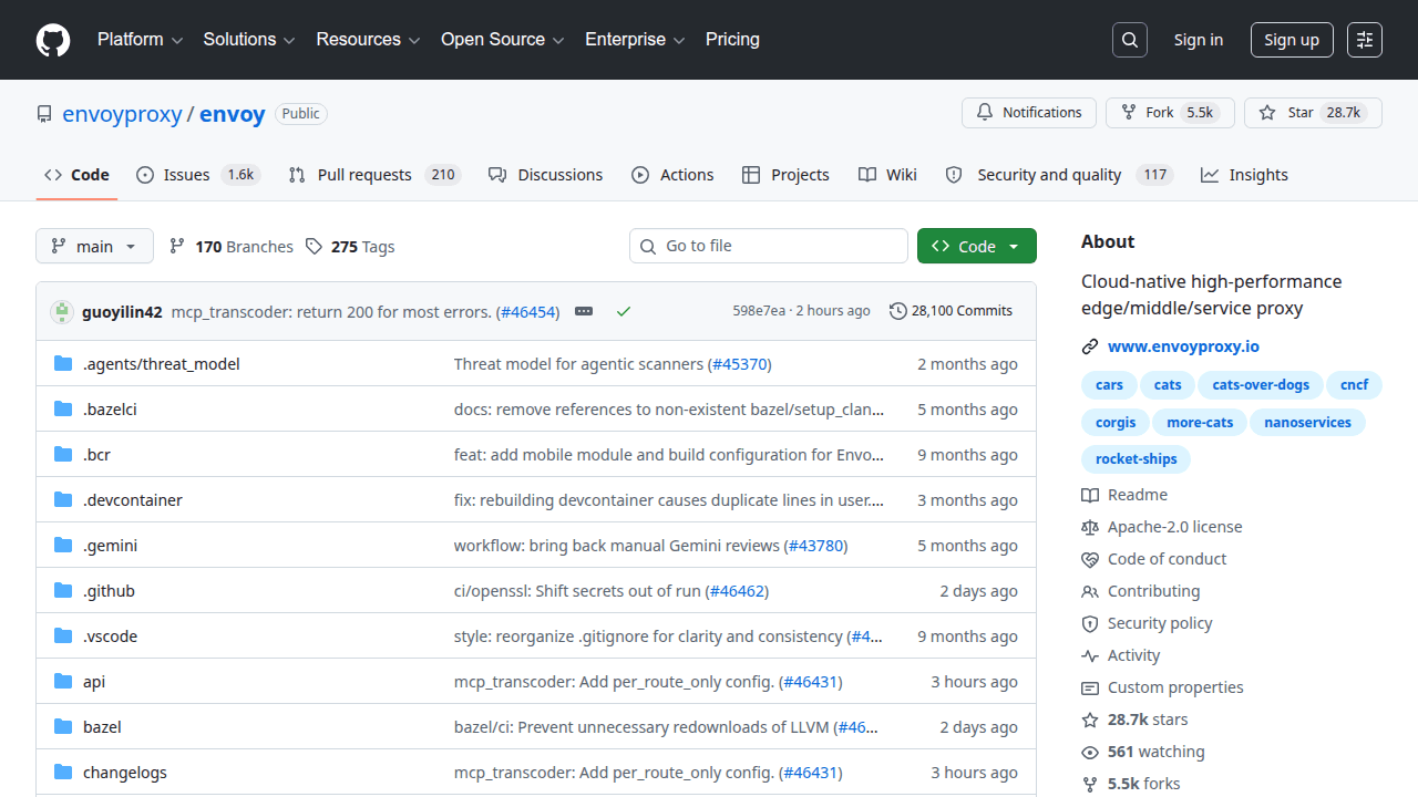 Envoy GitHub repository