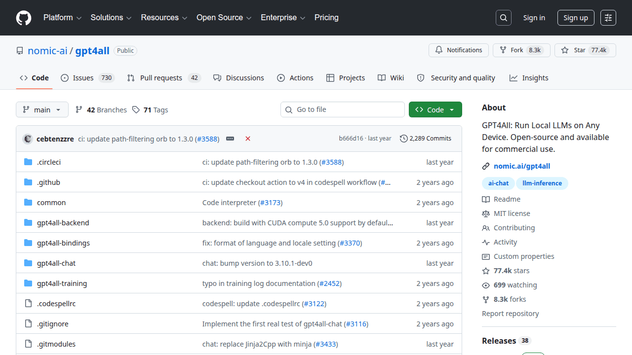 GPT4All GitHub repository