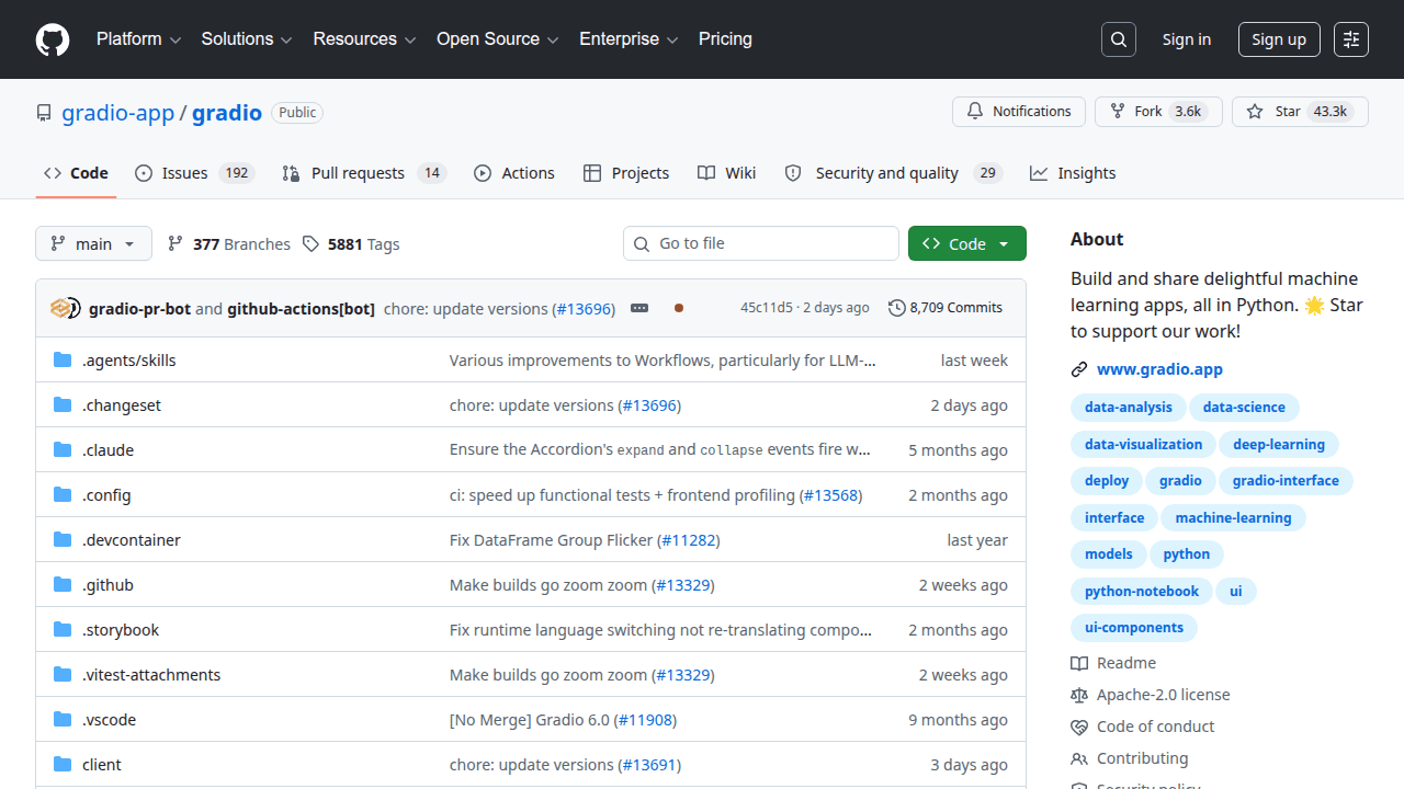 Gradio GitHub repository