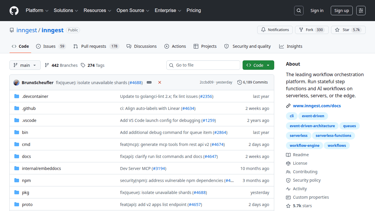 Inngest GitHub repository