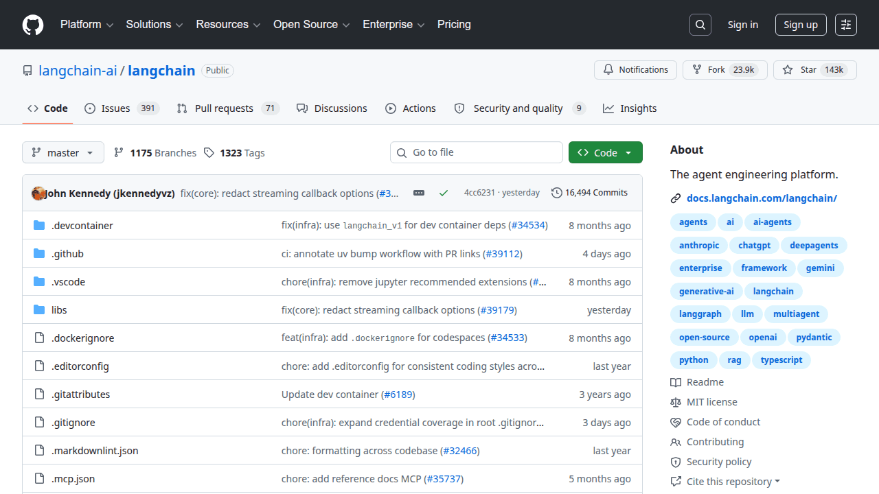 LangChain GitHub repository