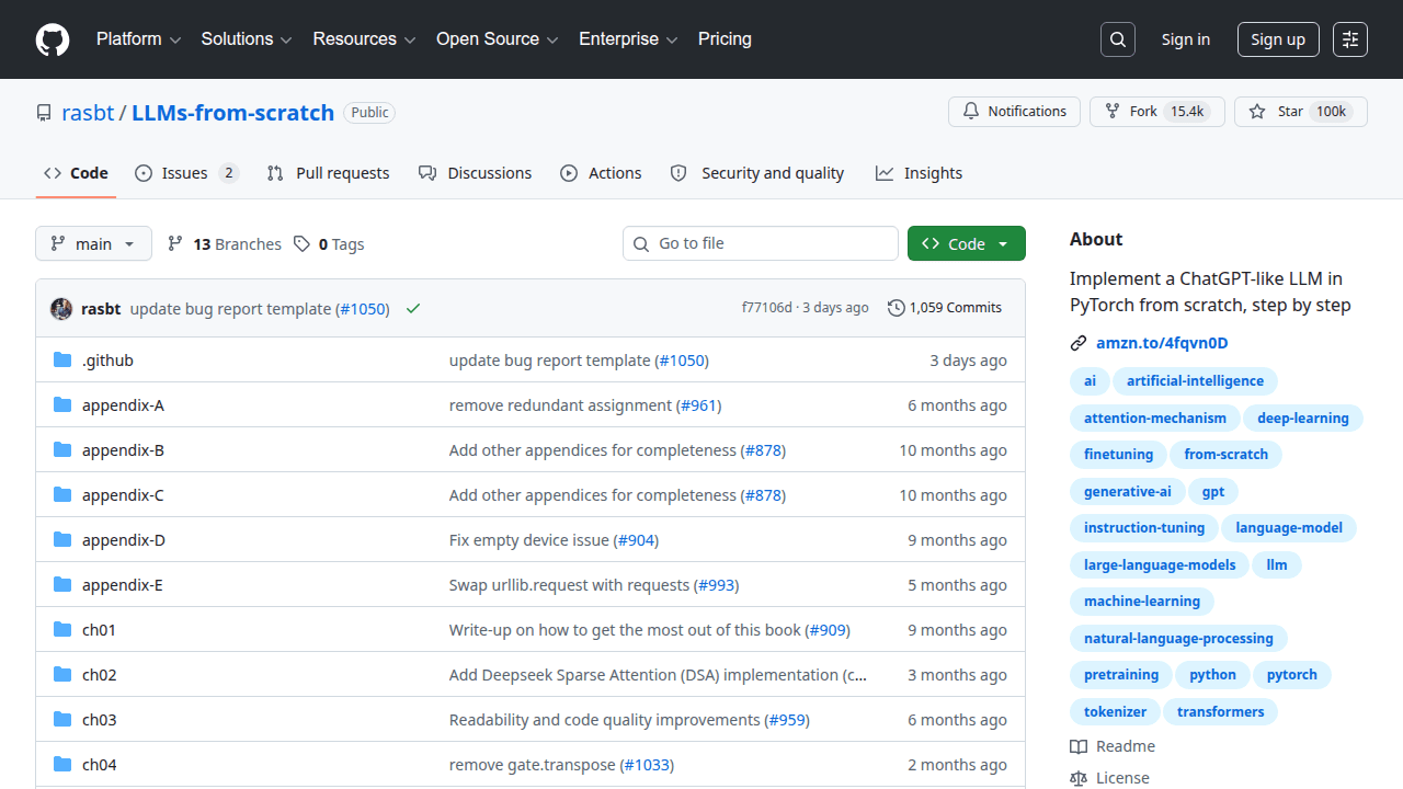 LLMs from Scratch GitHub repository