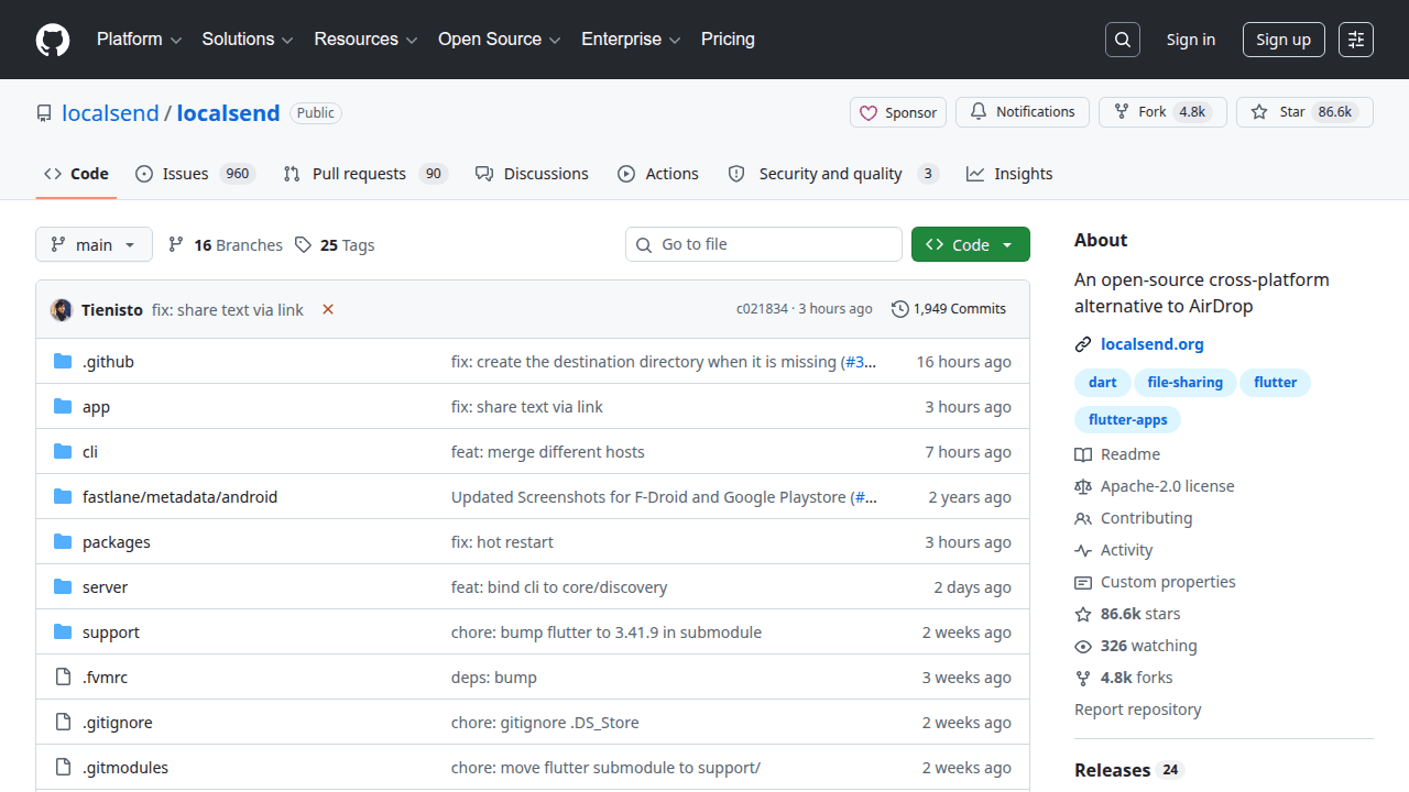LocalSend GitHub repository