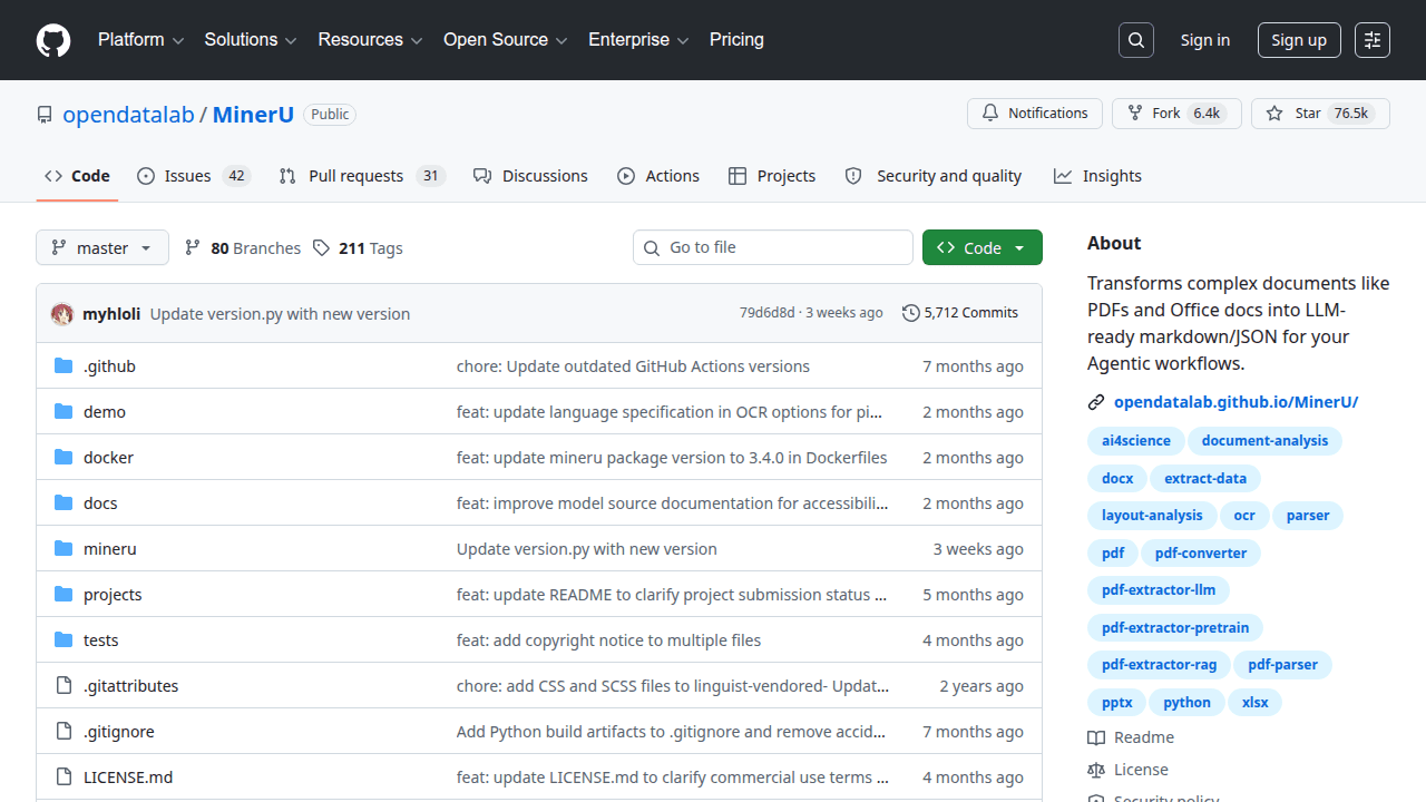 MinerU GitHub repository