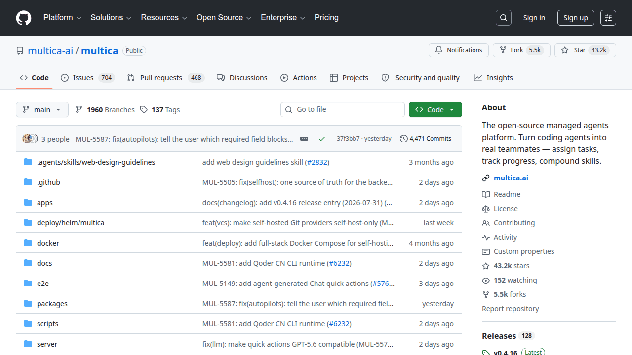 Multica GitHub repository