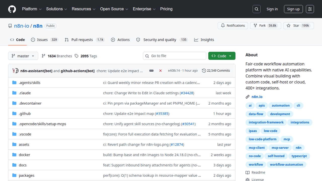 n8n GitHub repository