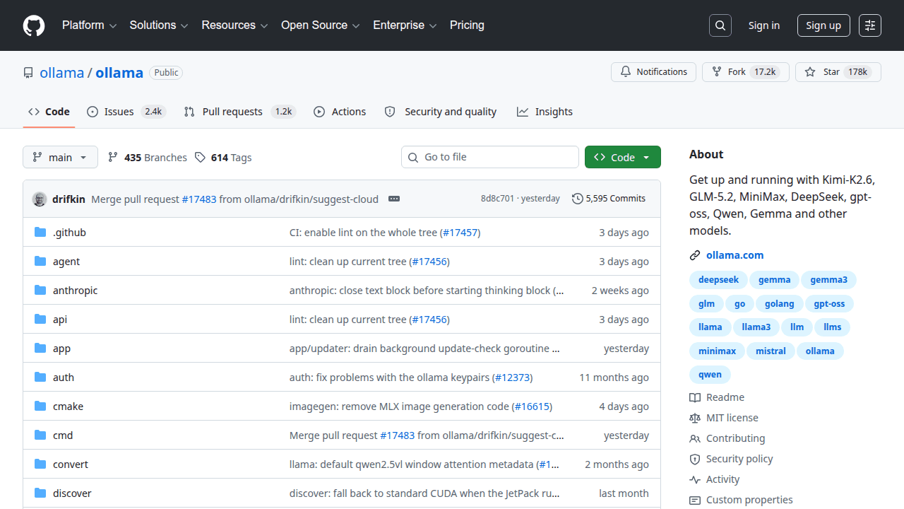 Ollama GitHub repository