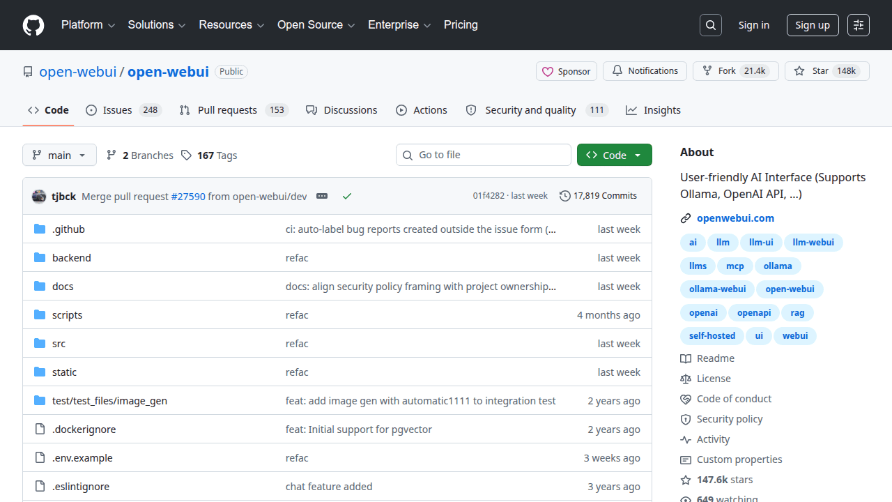 Open WebUI GitHub repository