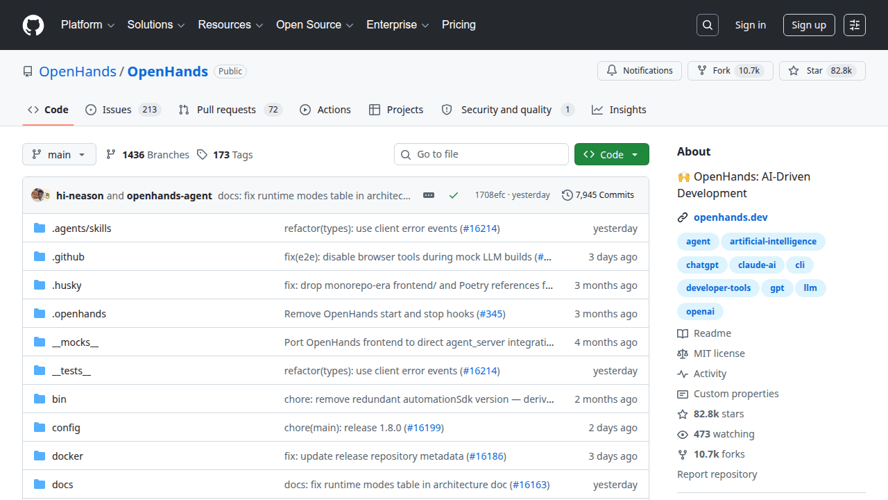 OpenHands GitHub repository