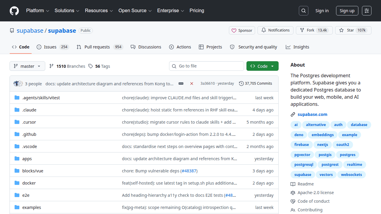 Supabase GitHub repository