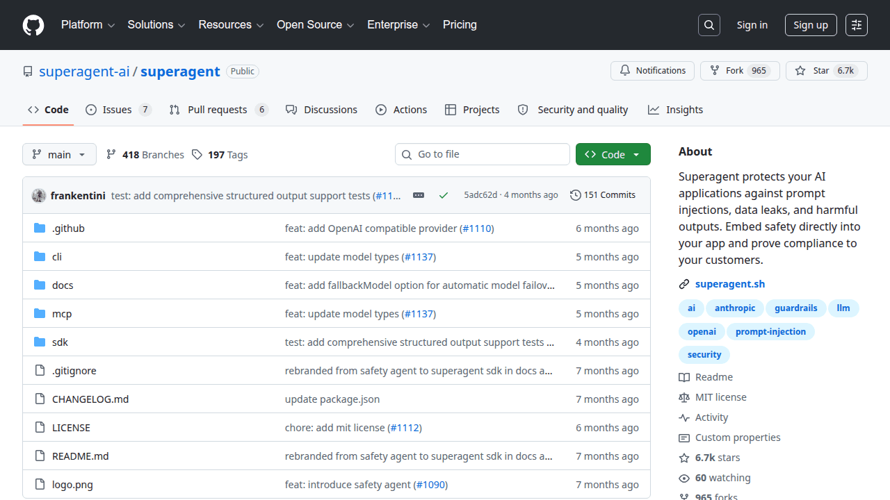 Superagent GitHub repository