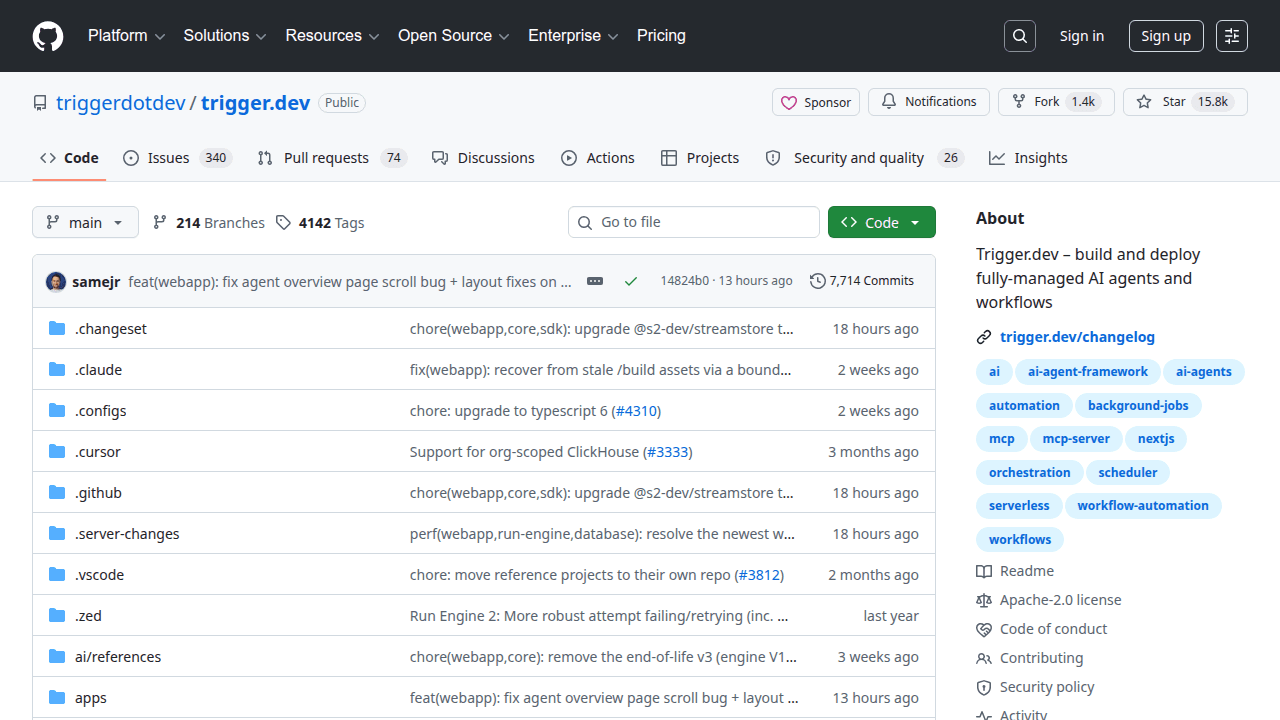 Trigger.dev GitHub repository