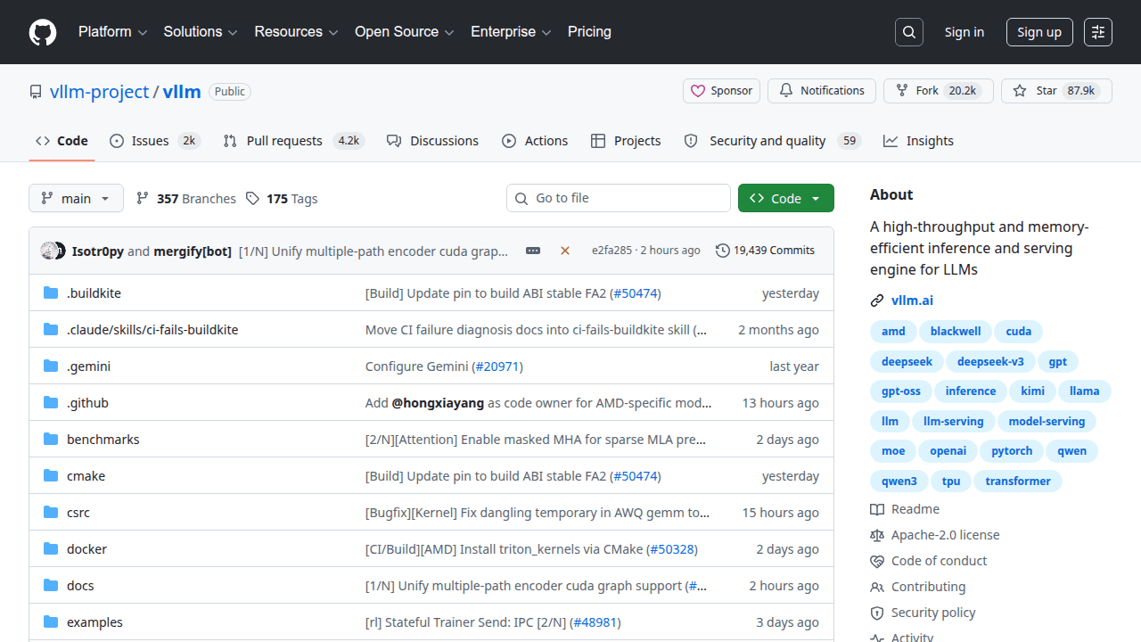 vLLM GitHub repository