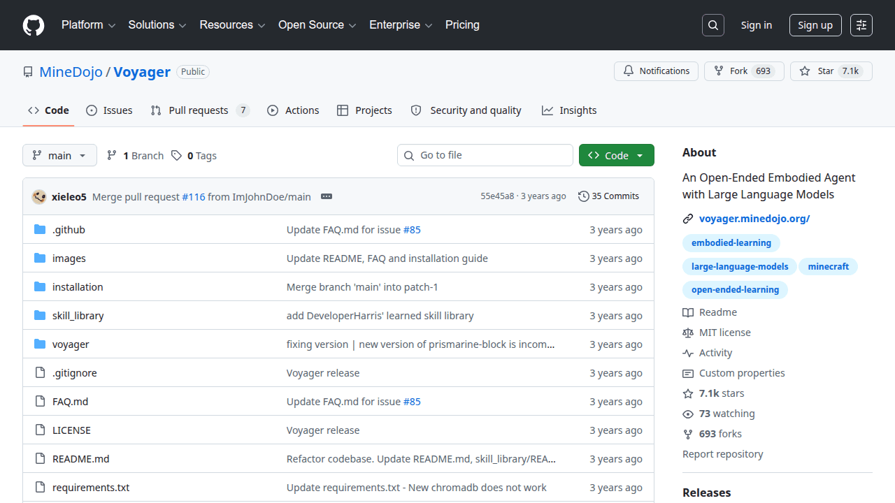 Voyager GitHub repository