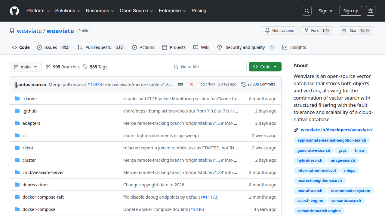 Weaviate GitHub repository